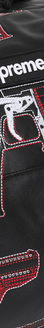 Guns Embroidered Leather Duffle Bag