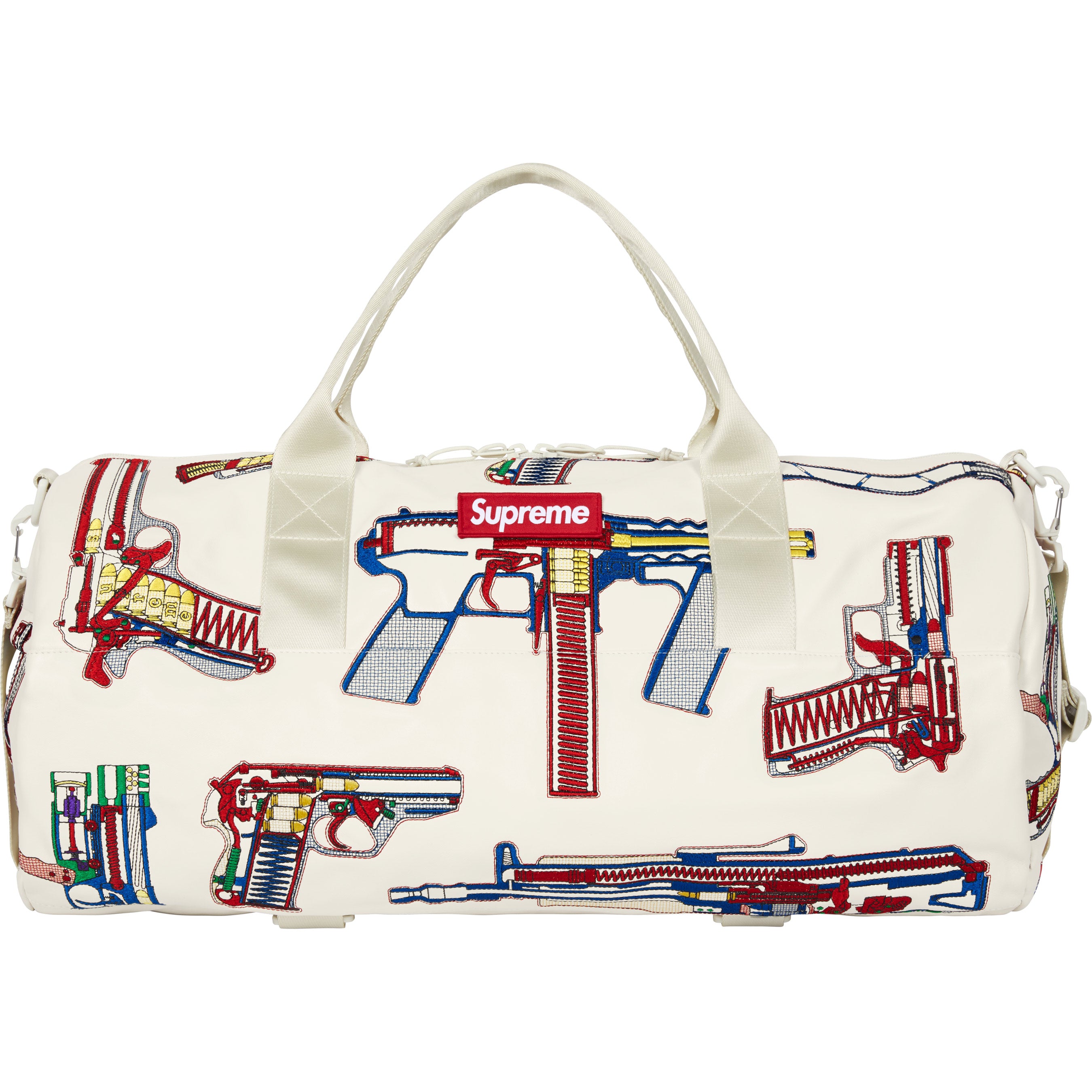 Guns Embroidered Leather Duffle Bag - Shop - Supreme