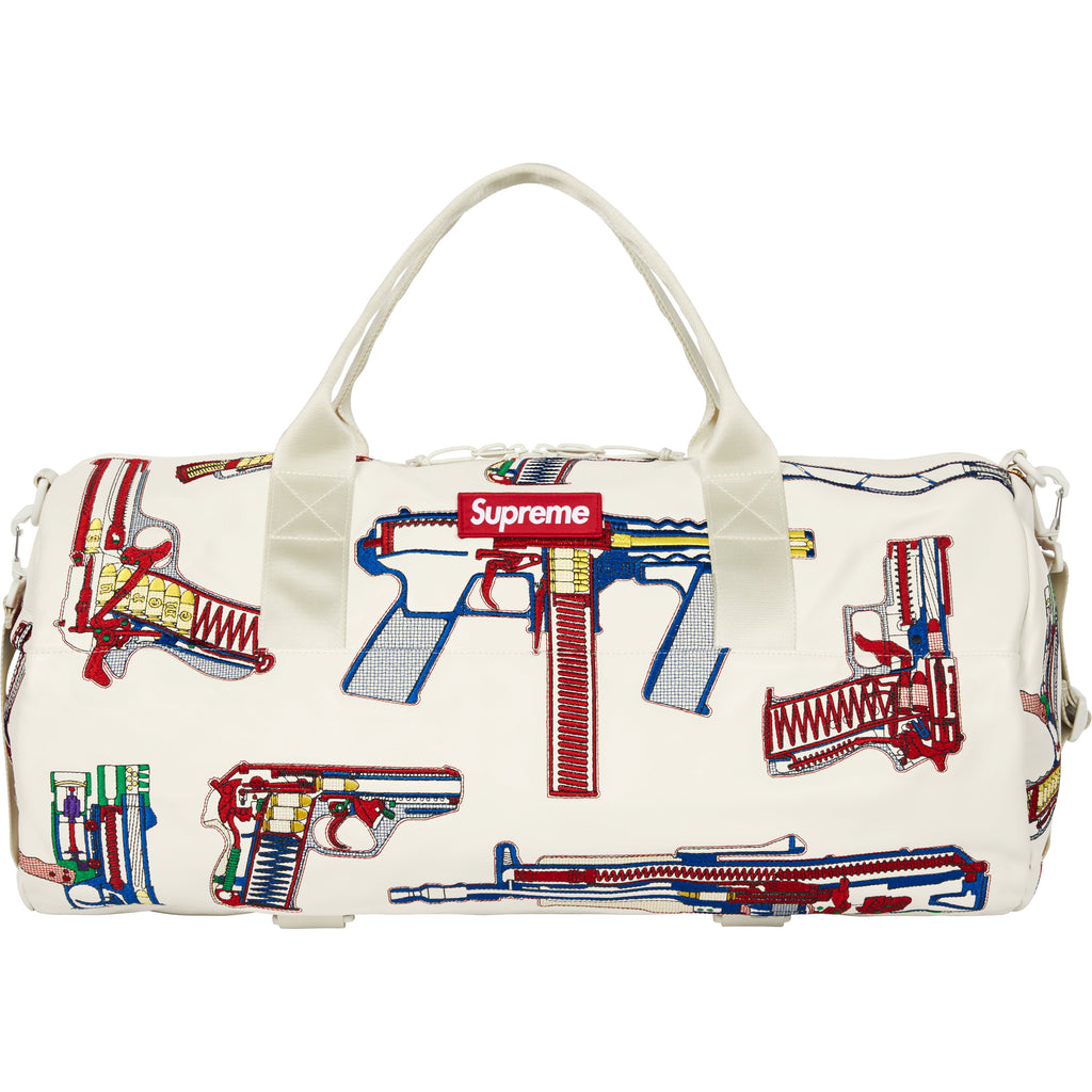 Guns Embroidered Leather Duffle Bag - Shop - Supreme