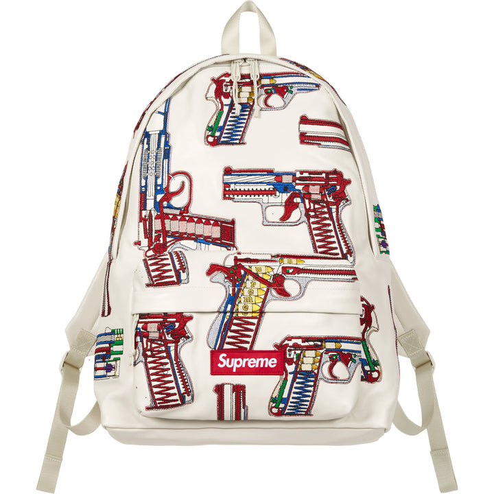 Guns Embroidered Leather Backpack - Shop - Supreme