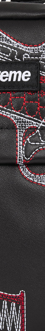 Guns Embroidered Leather Shoulder Bag