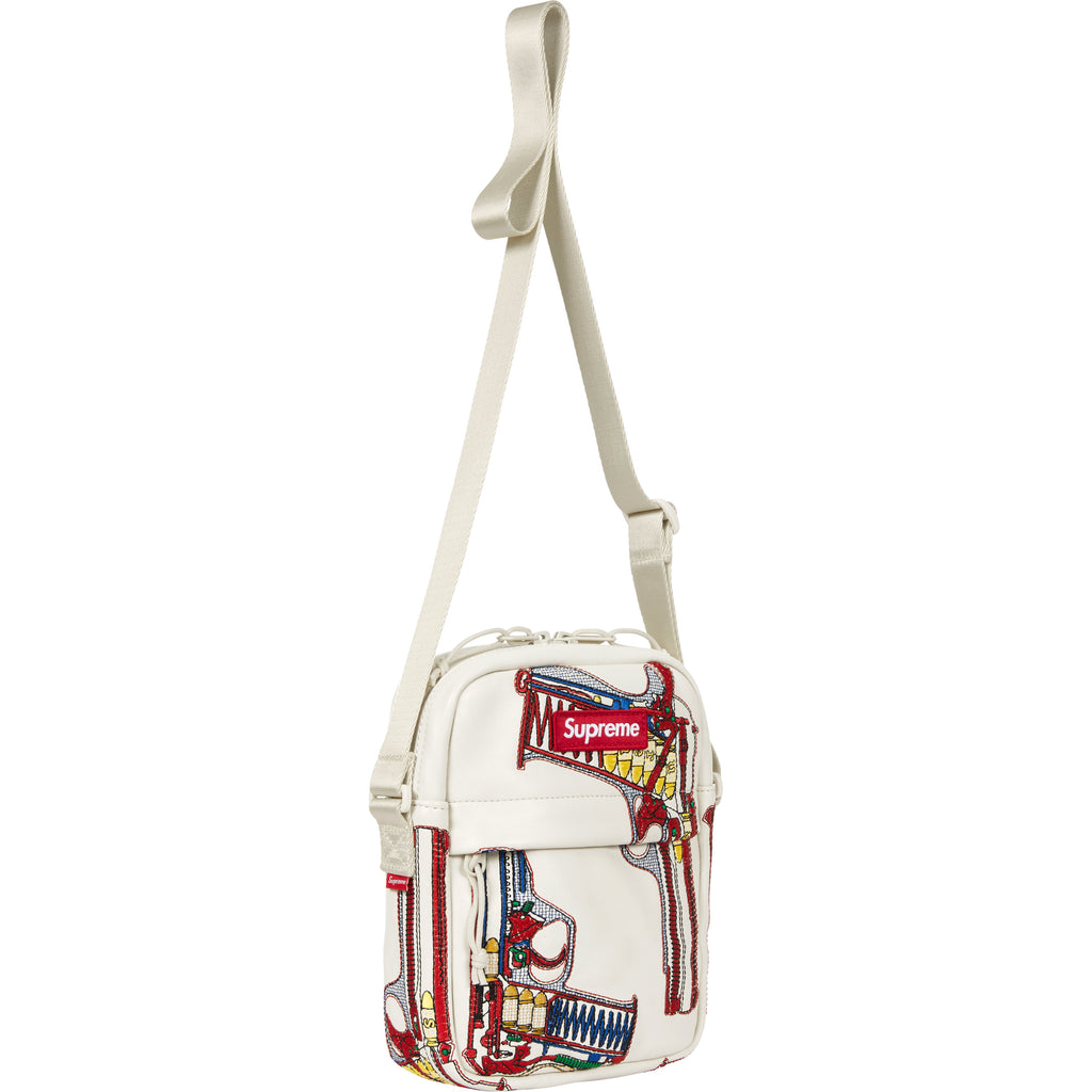 Guns Embroidered Leather Shoulder Bag - Shop - Supreme