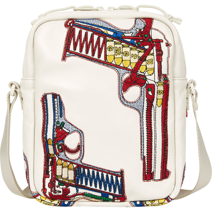 Guns Embroidered Leather Shoulder Bag - Shop - Supreme