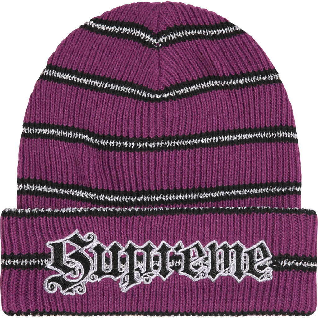 Metallic Stripe Beanie