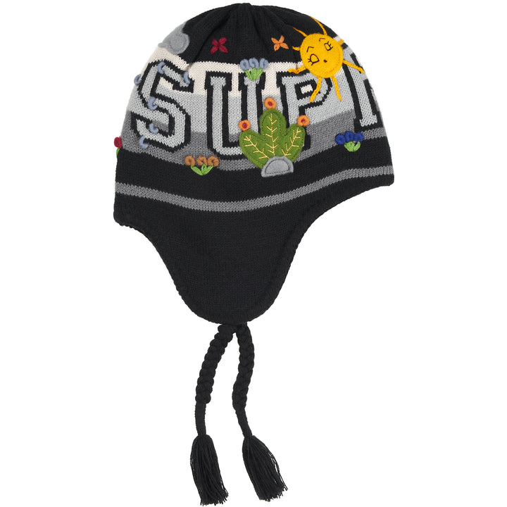 Felt Appliqué Earflap Beanie