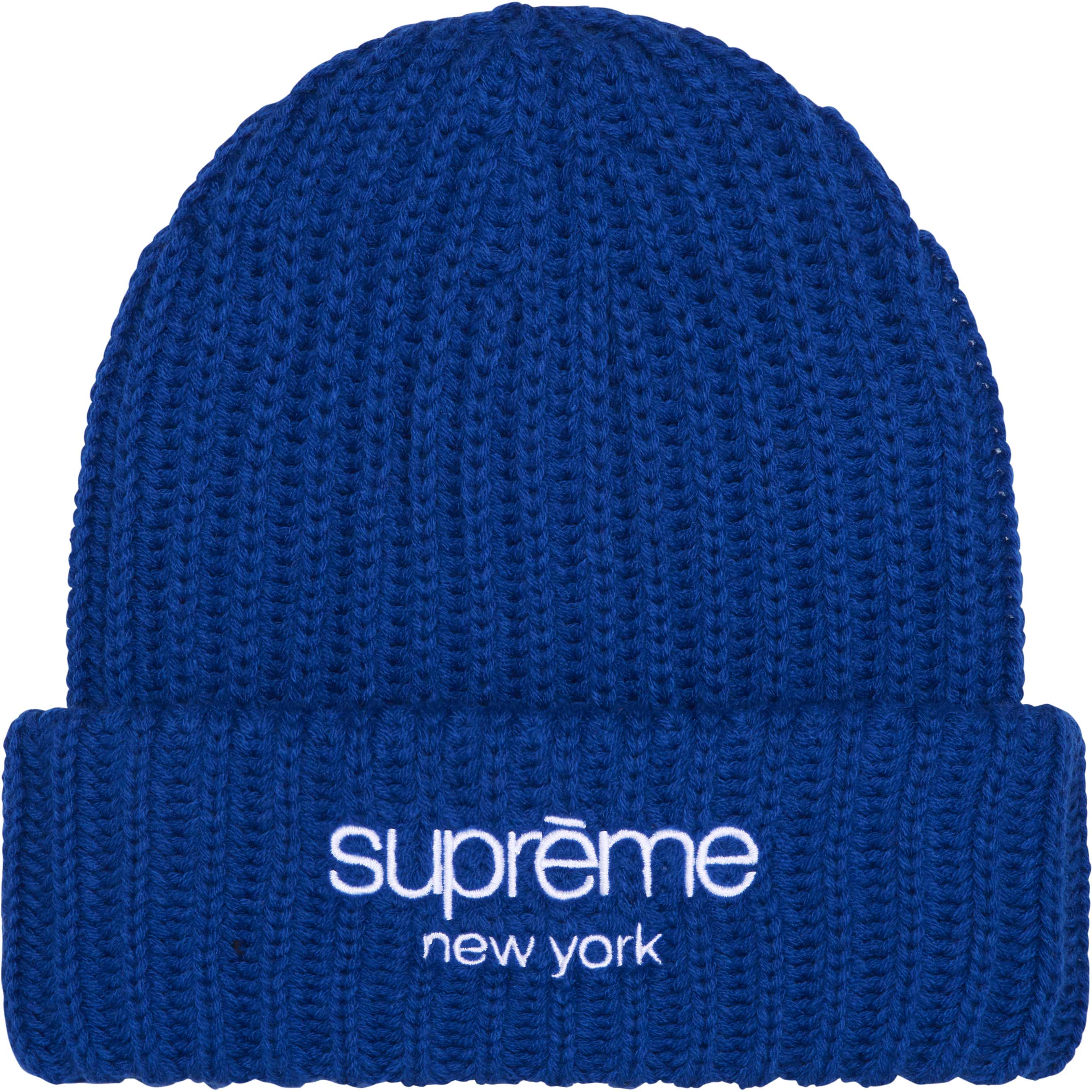 帽子 Supreme Classic Logo Ribbed Beanie Supreme Classic Logo Chunky Ribbed Beanie (FW23) - $40