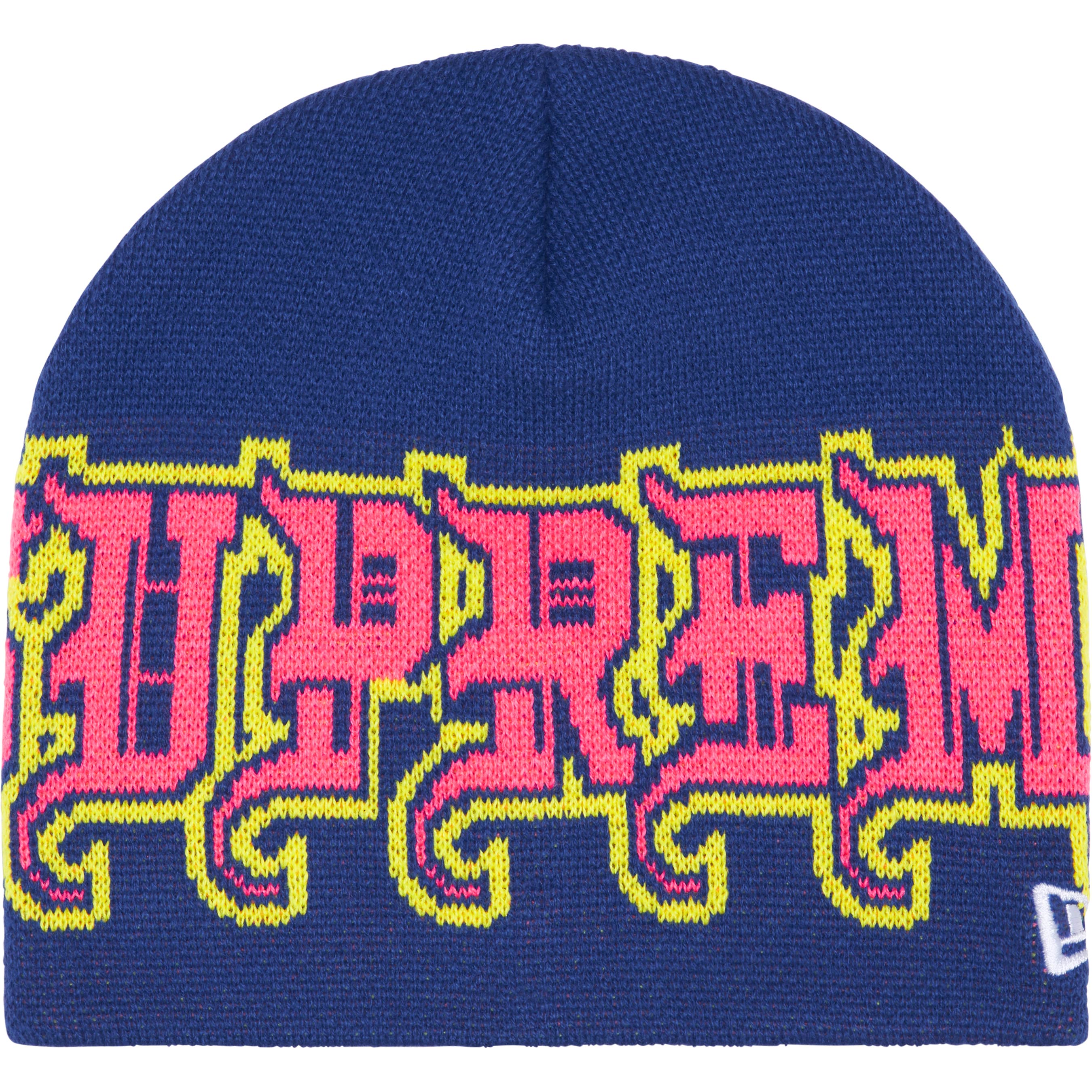 帽子 Supreme New Era Accent Beanie Navy Supreme x New Era Accent Skullcap Beanie - Navy Purple - NEW