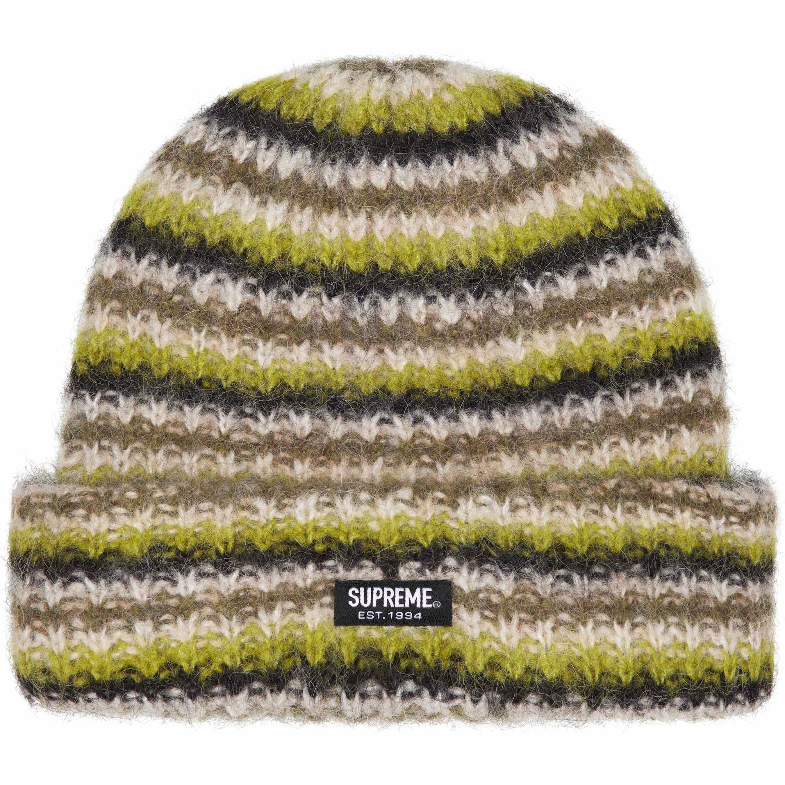 シュプリーム Loose Stripe Beanie 黒-