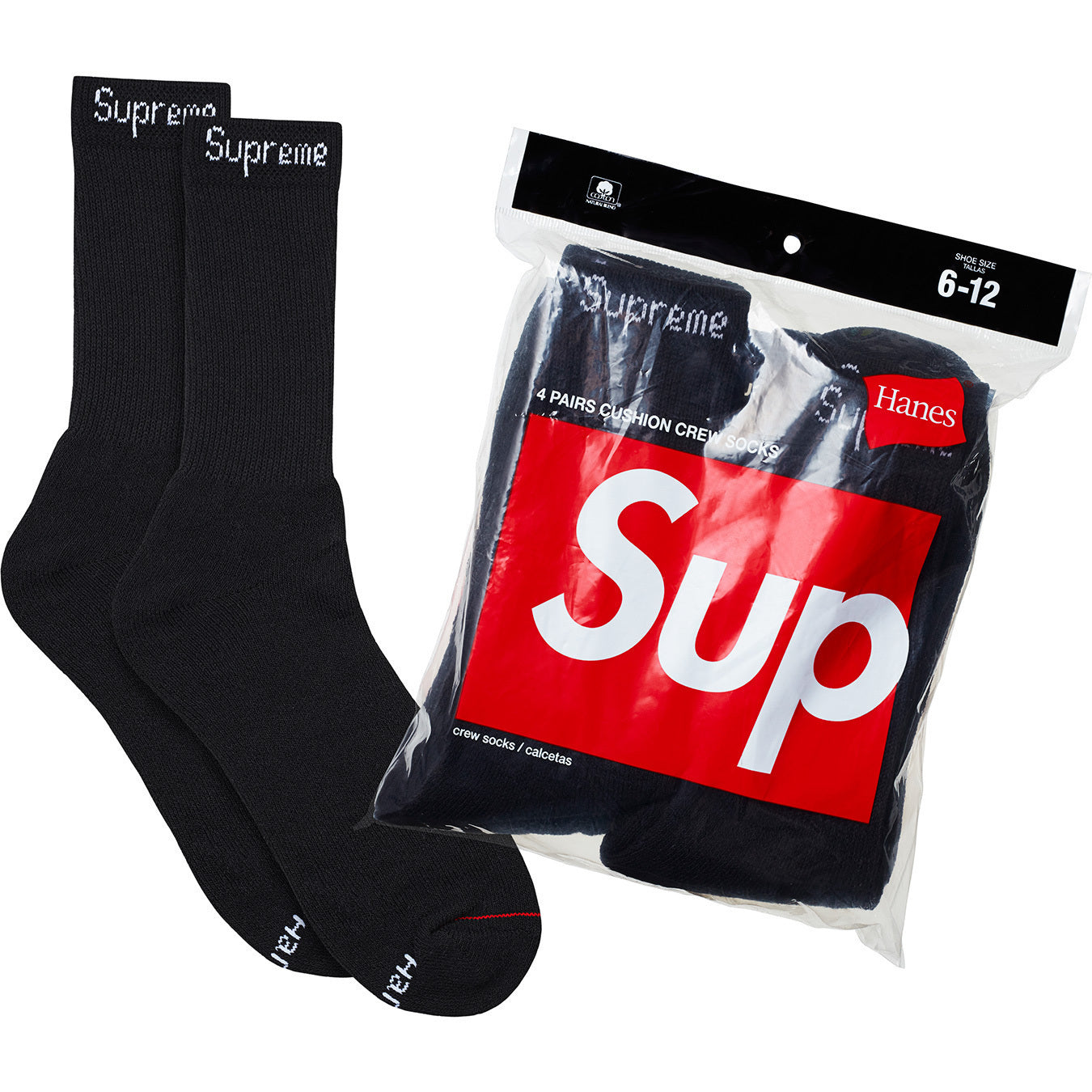 Supreme®/Hanes® Crew Socks (4 Pack) - Shop - Supreme