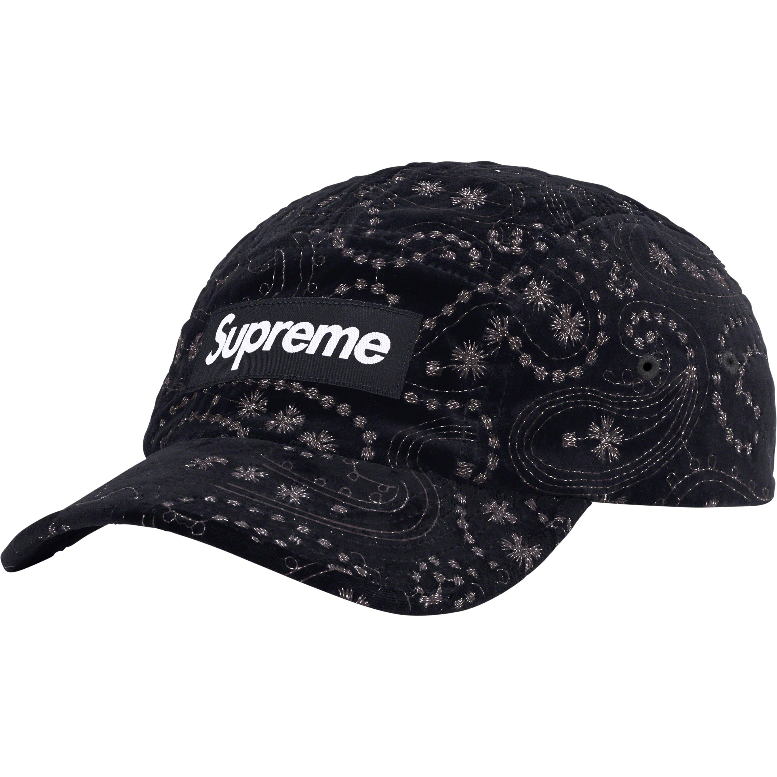 半額直販☆Supreme Velvet Camp Cap☆ キャップ