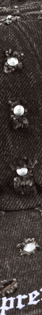 Hole Punch Rhinestone Denim 6-Panel