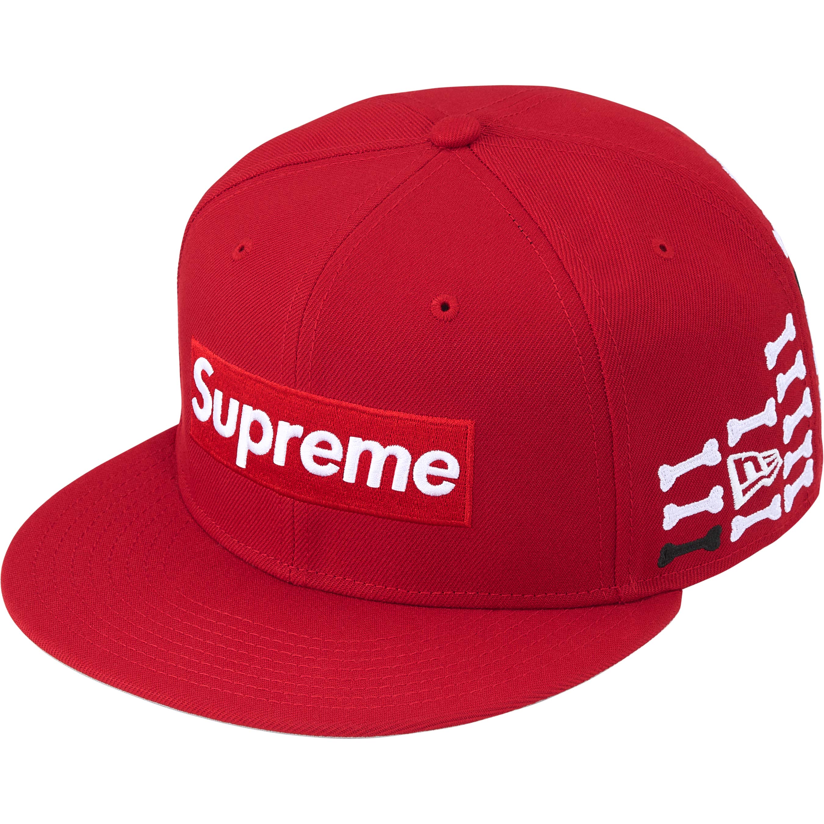 Supreme Bones Box Logo New Era® H46_FW25_BonesBoxLogoNE_Scarle