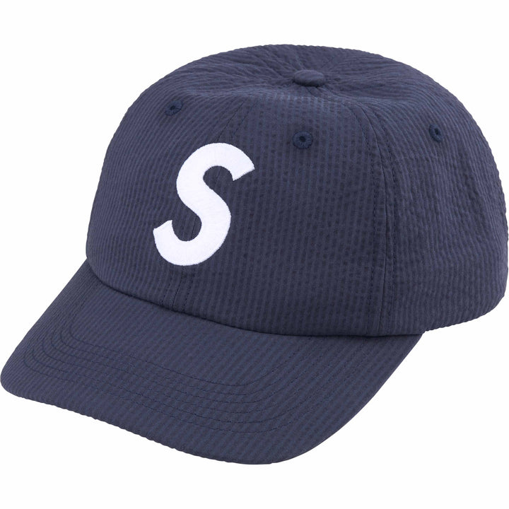 Supreme Seersucker S Logo 6-Panel Navy - 帽子