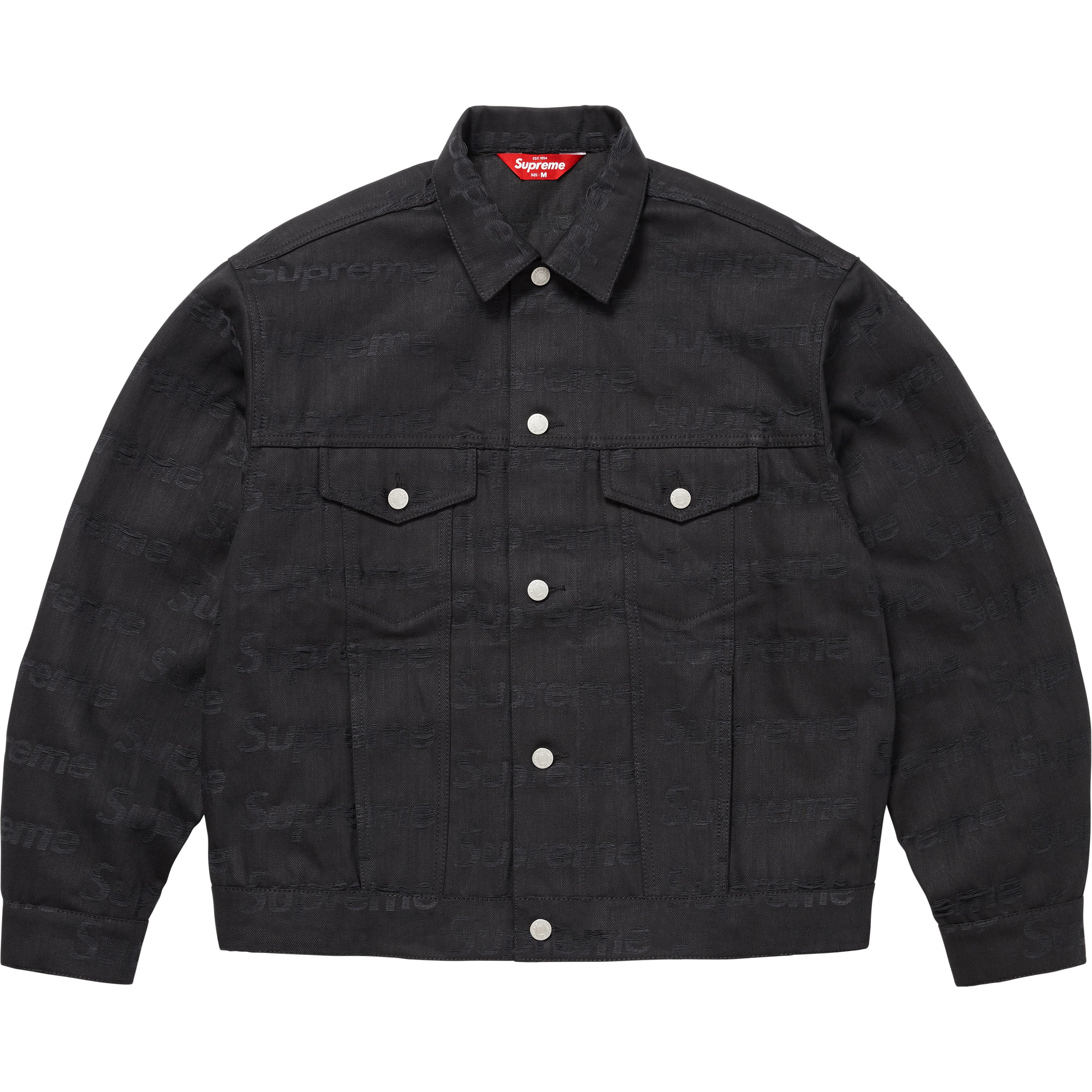 Jacquard Logos Denim Trucker Jacket - Shop - Supreme