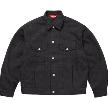 Jacquard Logos Denim Trucker Jacket