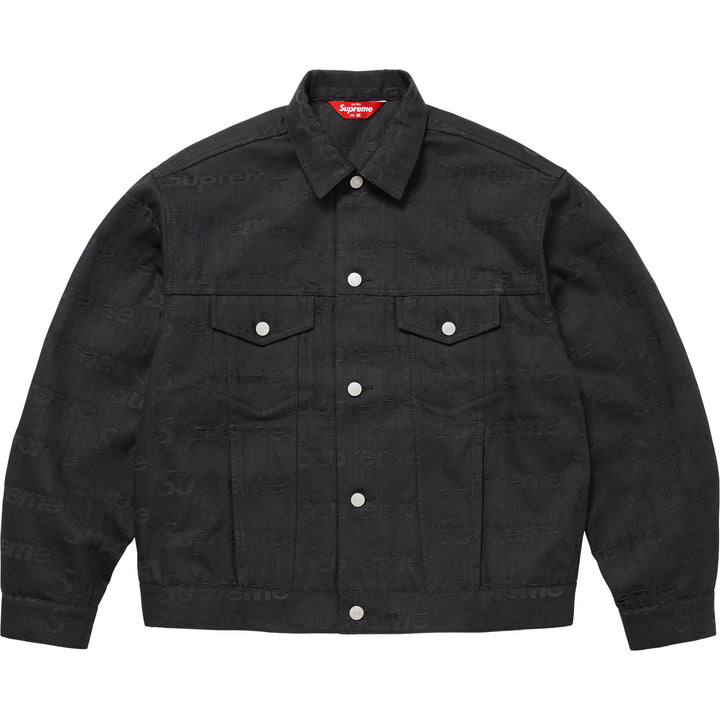 Jacquard Logos Denim Trucker Jacket-8