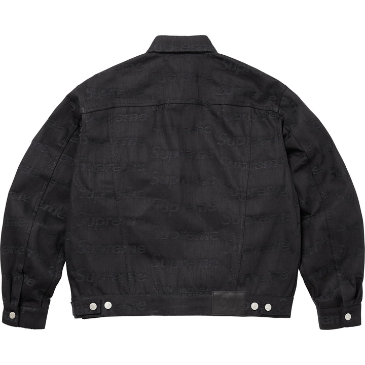 Jacquard Logos Denim Trucker Jacket-9