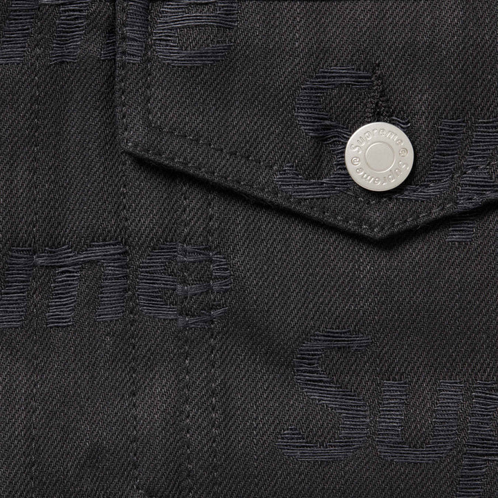 Jacquard Logos Denim Trucker Jacket-10