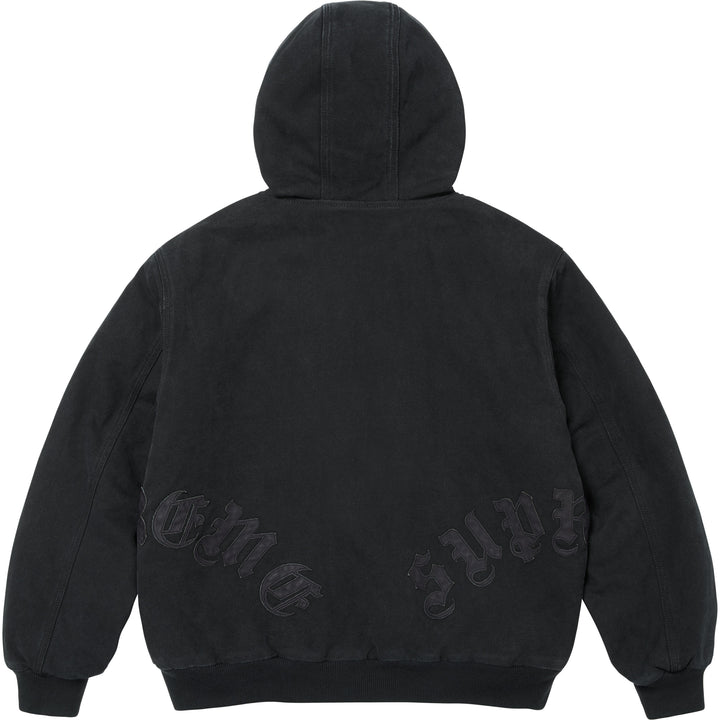 SUPREME Applique Hooded Track Jacket XL黒 Leather Appliqué Hooded Work Jacket - Shop - Supreme