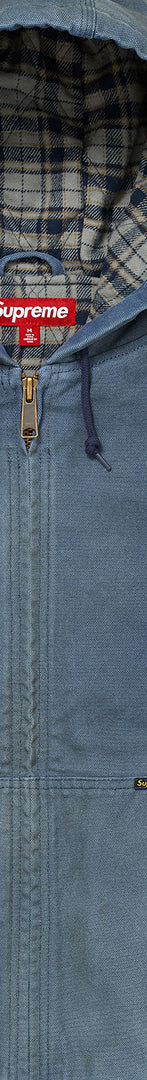 Leather Appliqué Hooded Work Jacket