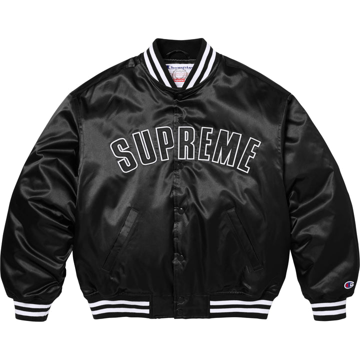 M Supreme Satin Varsity Jacket ツリーカモ Supreme®/Mitchell & Ness® Lined Hooded Satin Varsity Jacket - Supreme