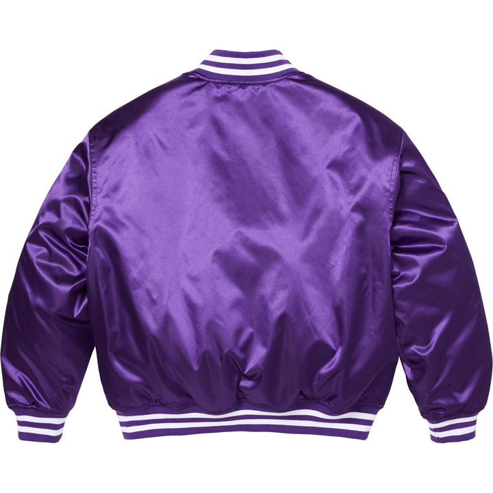 入手困難 Lサイズ 正規品 13SS supreme champion Satin Jacket ネイビー サテン ジャケット シュプリーム スタジャン チャンピオン Wネーム Supreme/Champion Satin Jacket - UG.SHAFT