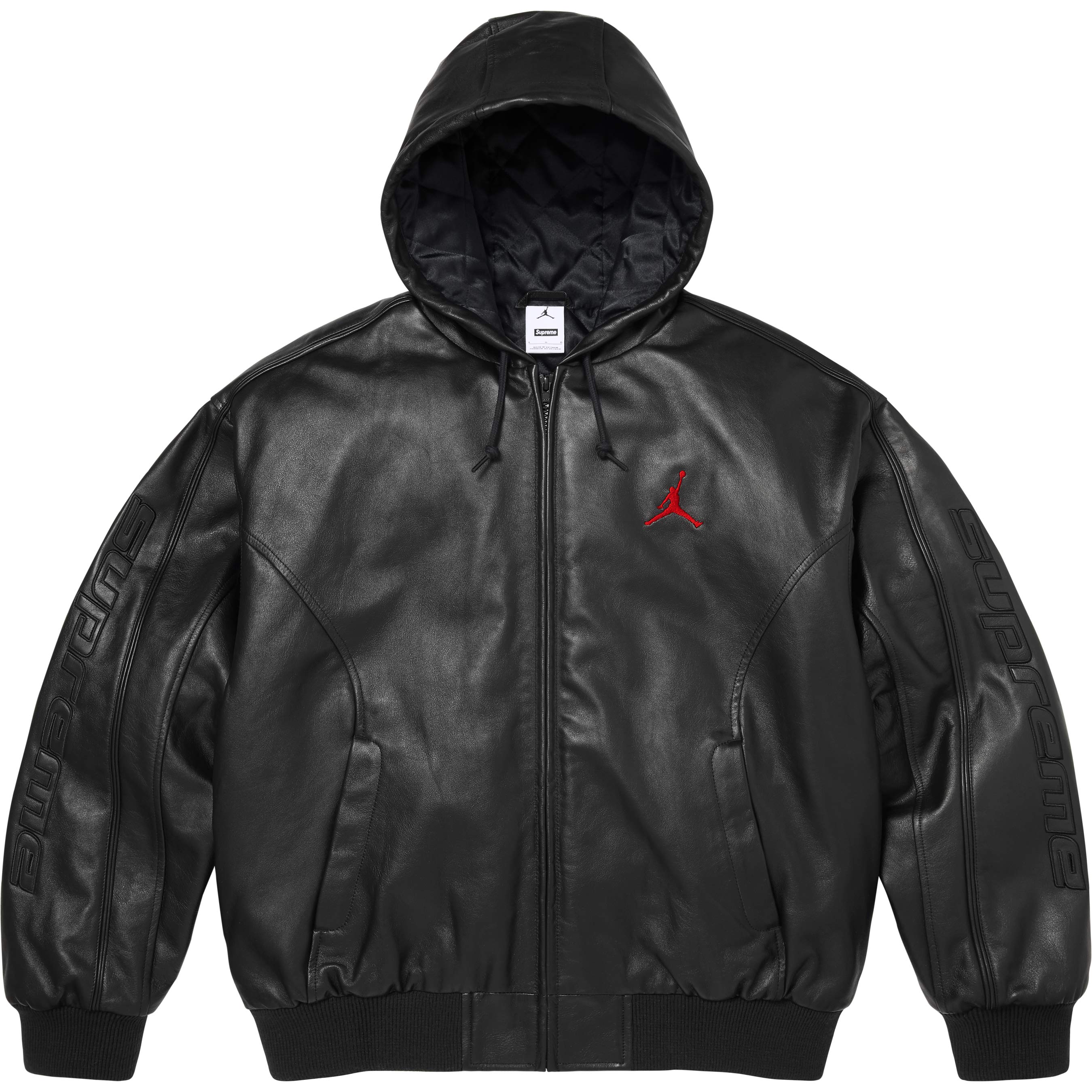 Supreme®/Jordan® Hooded Leather Jacket - Shop - Supreme