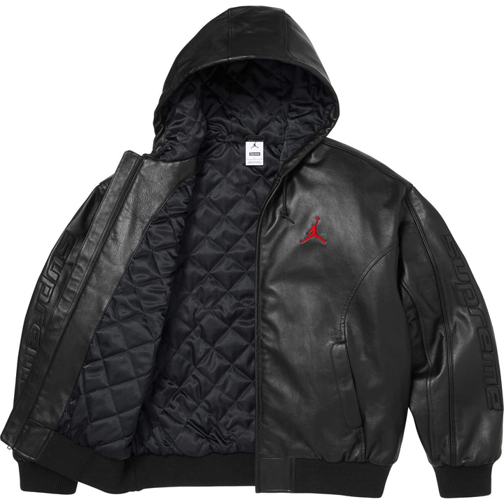 Supreme®/Jordan® Hooded Leather Jacket - Shop - Supreme