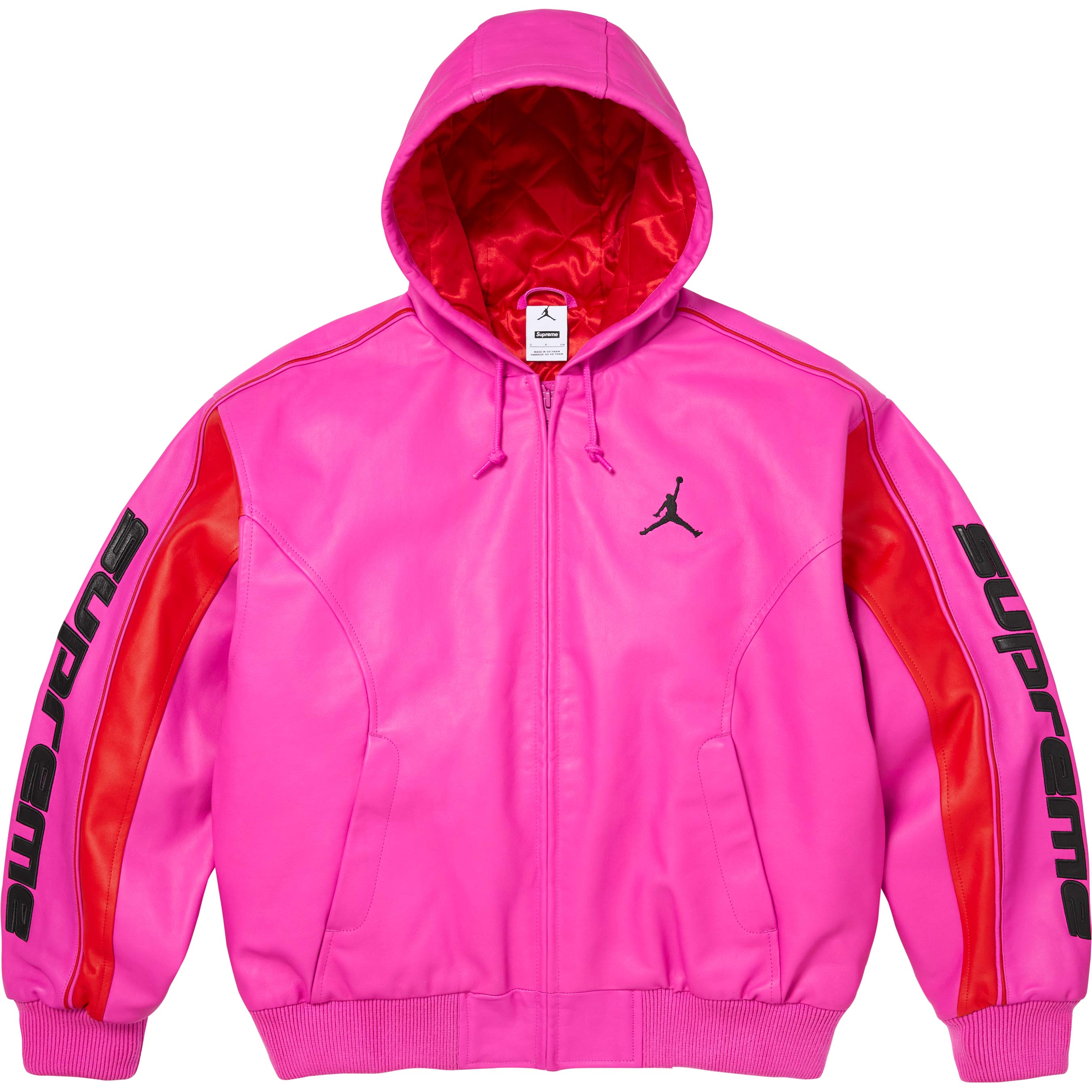 Supreme®/Jordan® Hooded Leather Jacket - Shop - Supreme