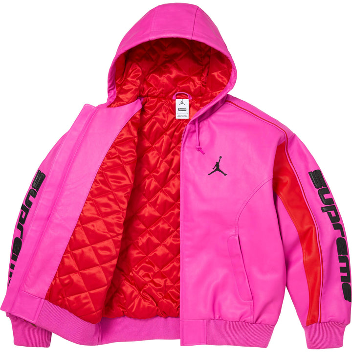 Supreme®/Jordan® Hooded Leather Jacket - Shop - Supreme