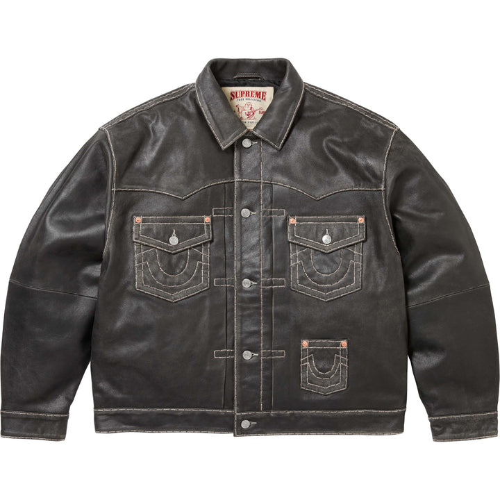 Supreme®/True Religion® Leather Trucker Jacket