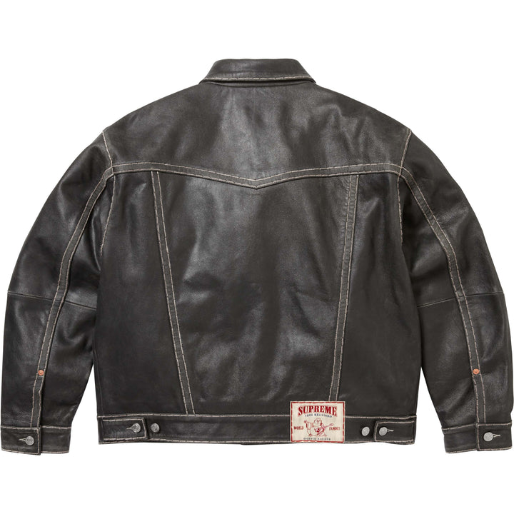 Supreme®/True Religion® Leather Trucker Jacket-8
