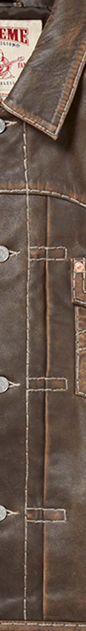 Supreme®/True Religion® Leather Trucker Jacket-5