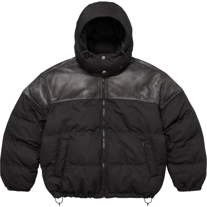 Leather Yoke Puffer Jacket - Shop - Supreme