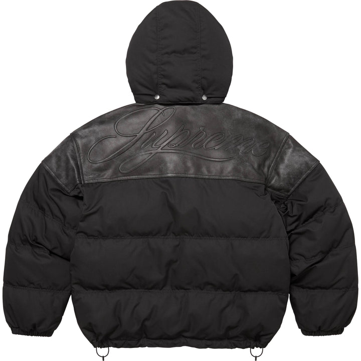 Leather Yoke Puffer Jacket - Shop - Supreme