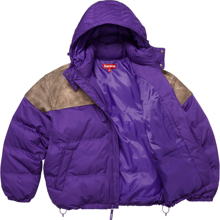 Leather Yoke Puffer Jacket - Shop - Supreme