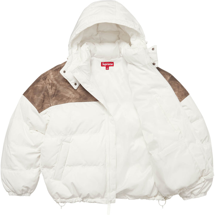 Leather Yoke Puffer Jacket - Shop - Supreme