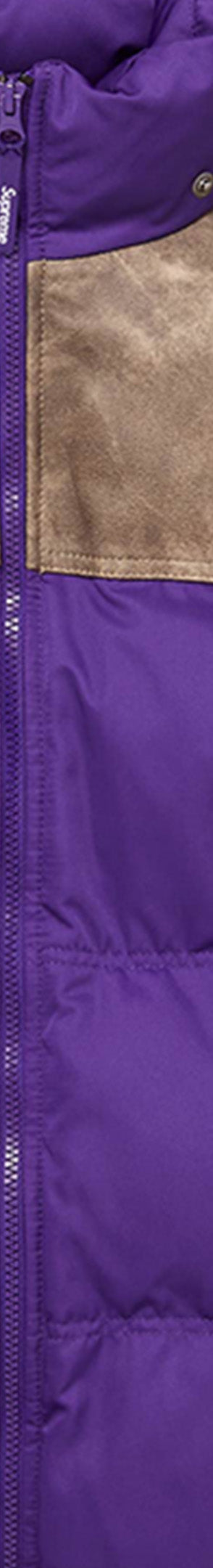 Leather Yoke Puffer Jacket