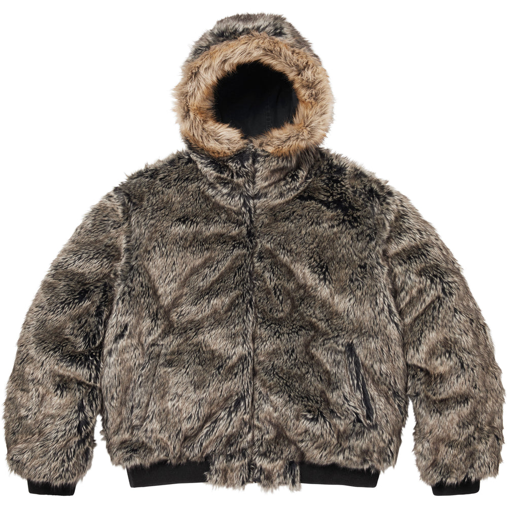 Reversible Faux Fur Hooded Work Jacket - Image 4