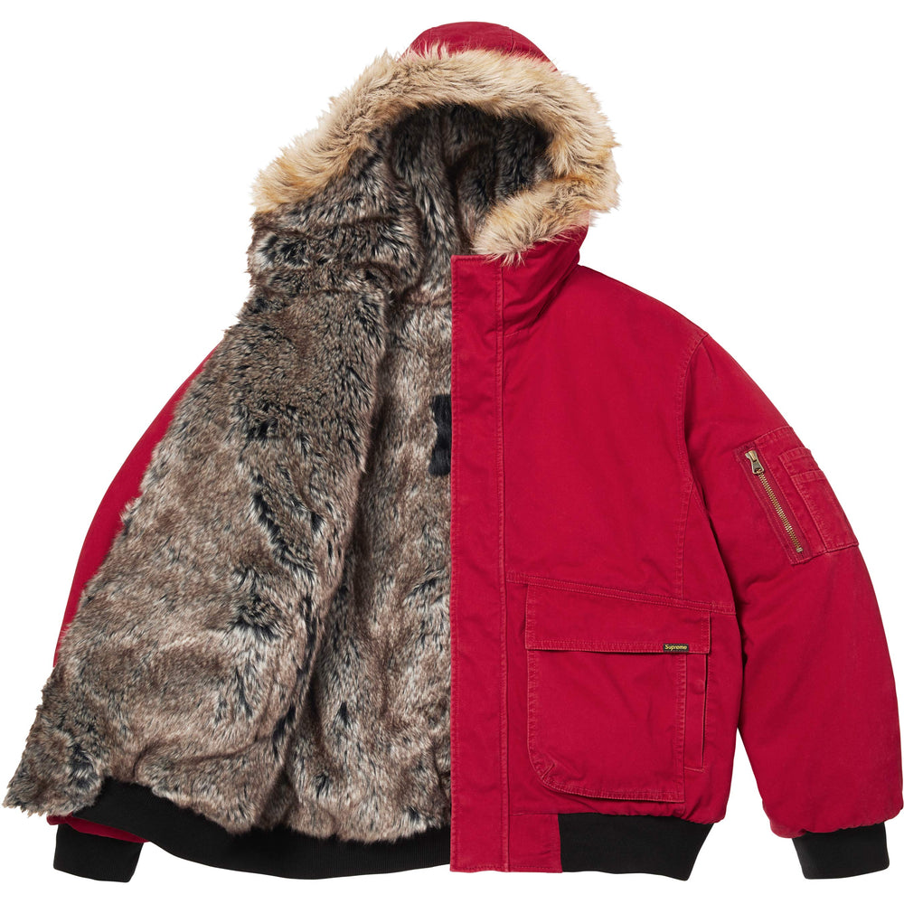 Reversible Faux Fur Hooded Work Jacket - Image 2