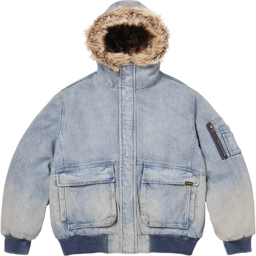 Reversible Faux Fur Hooded Work Jacket