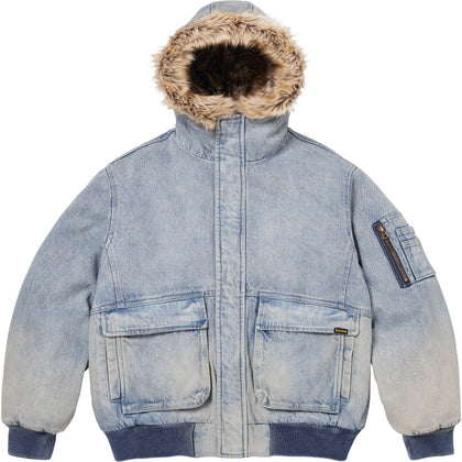 Reversible Faux Fur Hooded Work Jacket