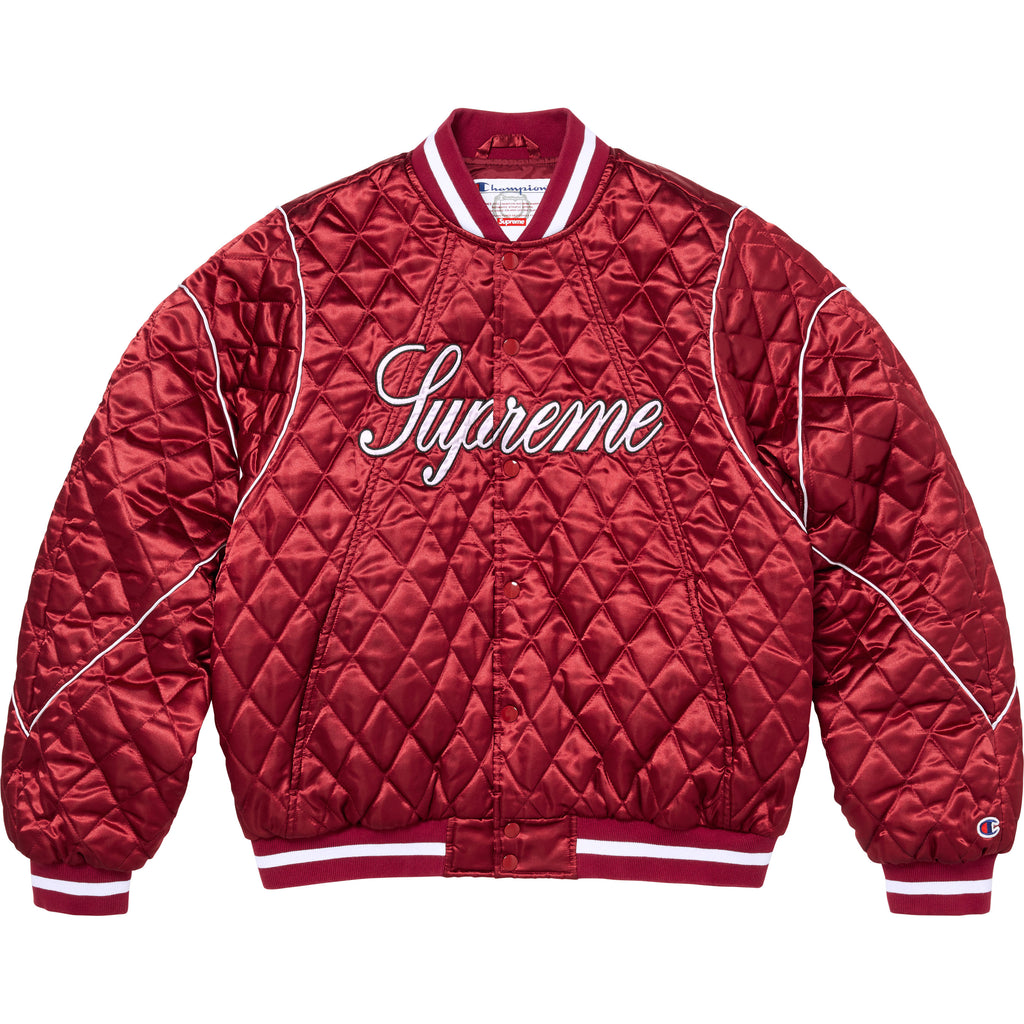 Supreme®/Champion® Quilted Satin Varsity Jacket