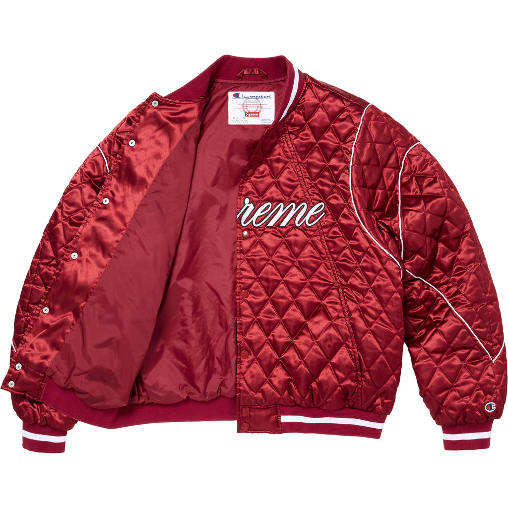 Supreme®/Champion® Quilted Satin Varsity Jacket