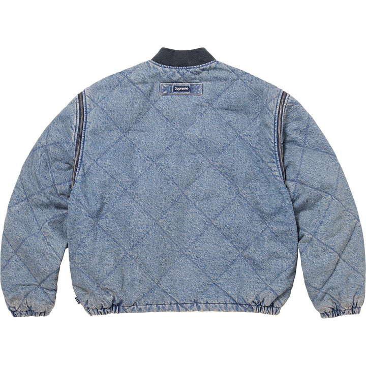 Zip-Off Sleeve Quilted Bomber Jacket
