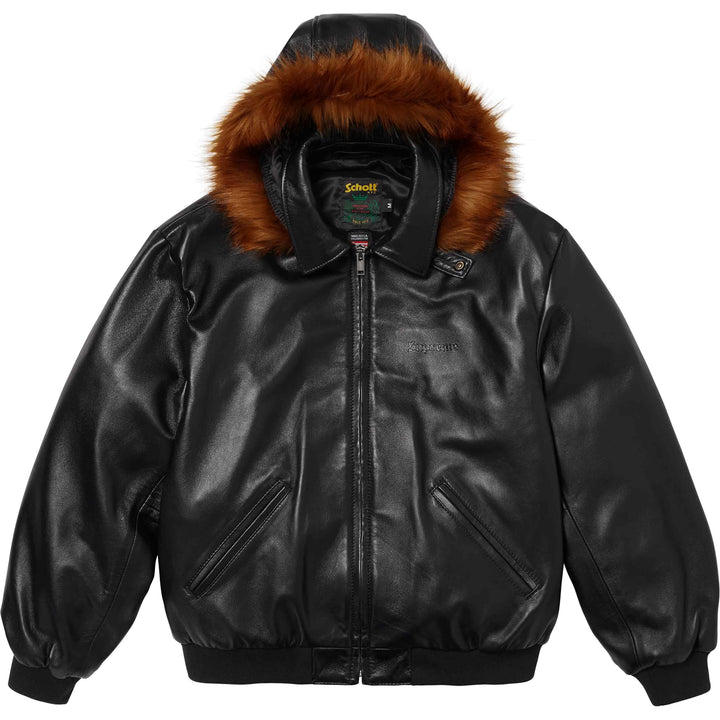 Supreme Schott Hooded Leather Bomber - ジャケット・アウター