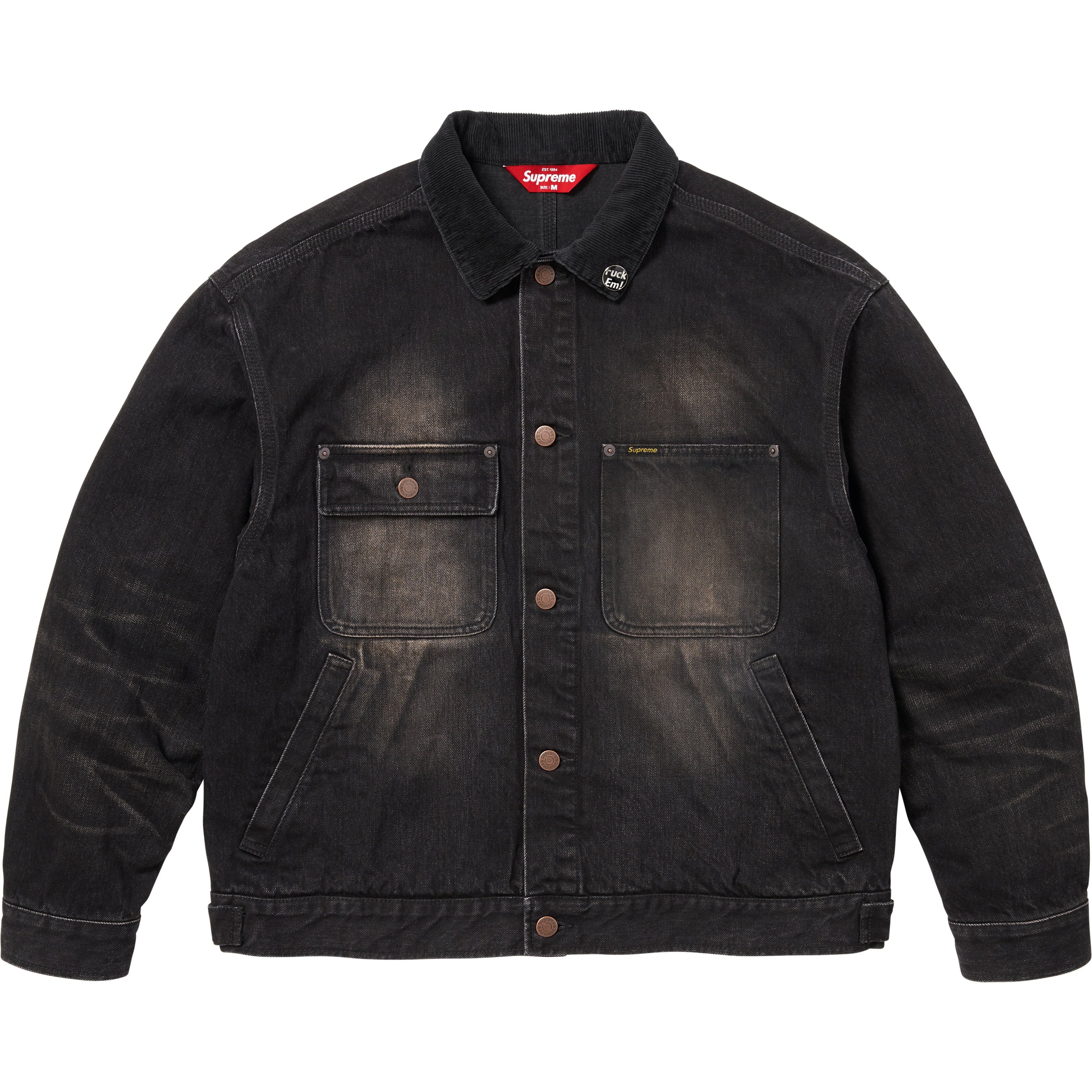 Supreme Black Jean Jacket Patches For Bride Supreme Supreme