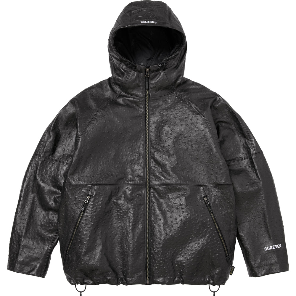 Gore-Tex Ostrich Embossed Leather Jacket