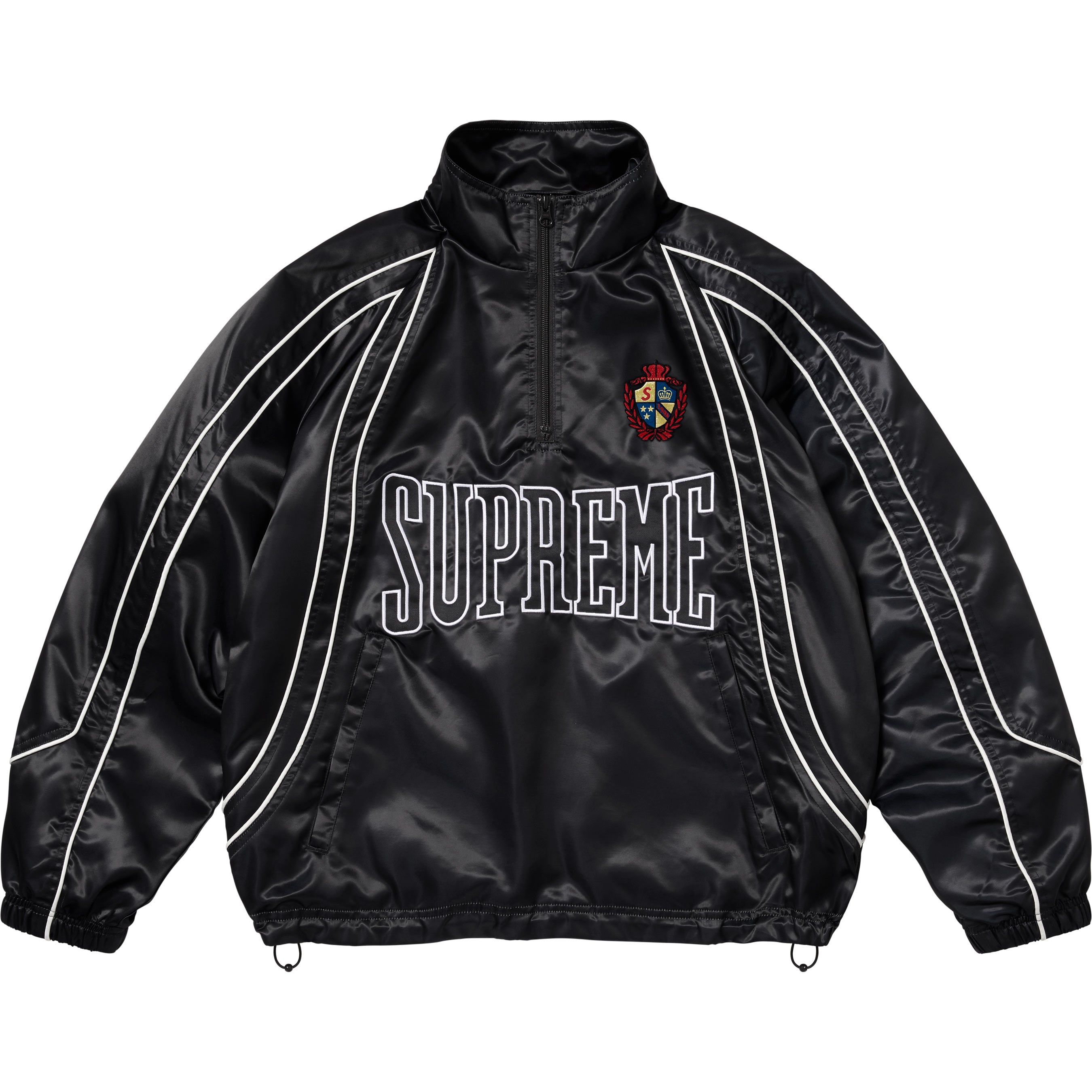 ジャケット・アウター Supreme Satin Piping Pullover Light Blue J51_SS25_SatinTrackJacket_Blac