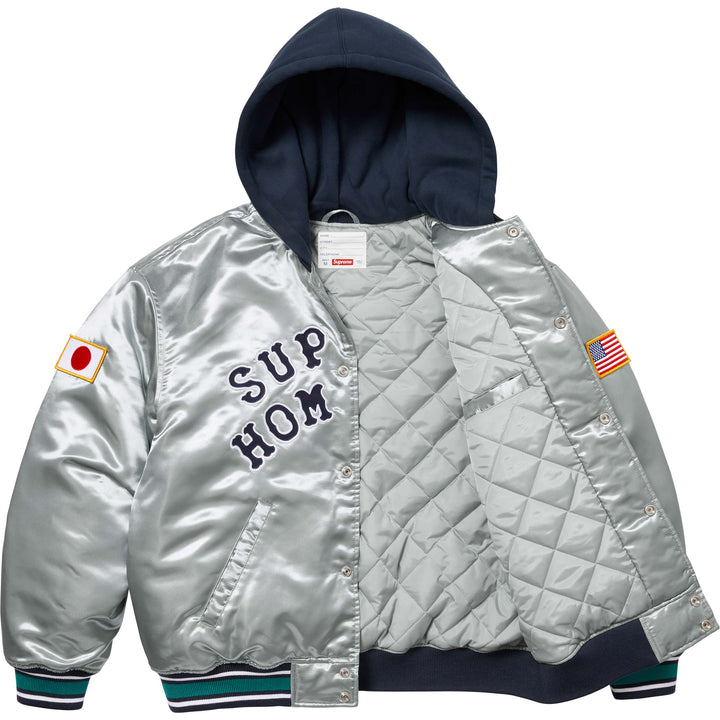 Supreme®/Homerun Satin Hooded Varsity Jacket - Shop - Supreme Supreme®/Homerun Satin Hooded Varsity Jacket - Shop - Supreme